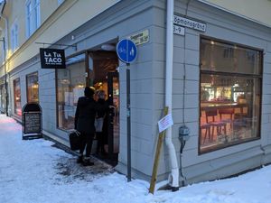 Outside of La Tia Taco at La Tia Taco in Falun