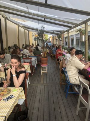 Outdoor seating   at La Tia Taco in Falun