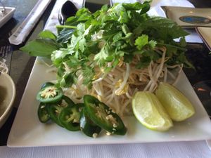 pho garnish at Pho and Hot Pot in Lake Park