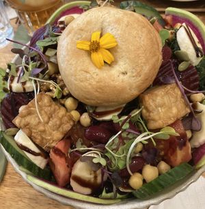 Tempeh, beetroot and banana bowl    at Cafe Zi - 梔子 in Kowloon