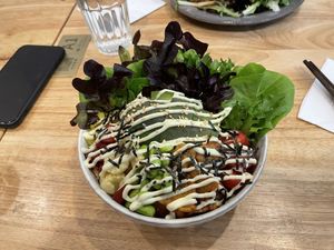 Poke rice bowl  at Cafe Zi - 梔子 in Kowloon