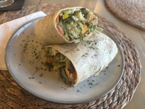 Delicious vegan wrap❤️!  at Casper's Beachside  in Oistins