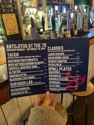 Our menu 🥰  at Antojitos in Glasgow