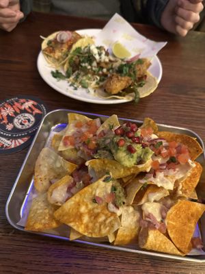 Nachos and taco trio  at Antojitos in Glasgow