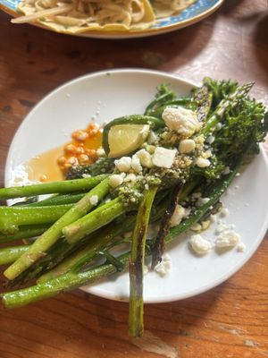 Asparagus & broccoli   at Antojitos in Glasgow