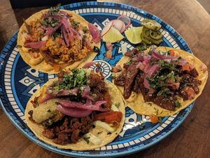 Taco trio at Antojitos in Glasgow