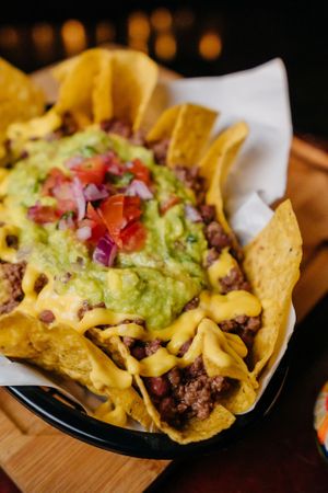 Nachos com chilli vegano, Cheddar vegano e guacamole   at Señor Burrito Mexicano  in Teresopolis