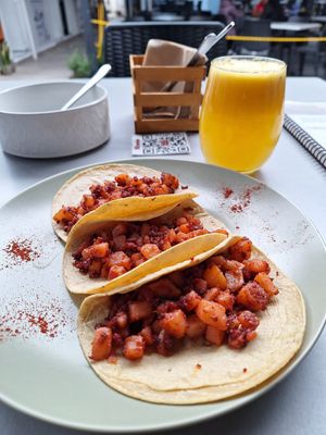 Le plat du jour !! Absolument délicieux 🥰...comme toujours chez Santas Plantas 🙏 at Santas Plantas in Mexico City