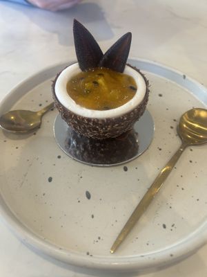 Go just for this coconut - chocolate - passionfruit deliciousness    at Origami - Napier in Napier