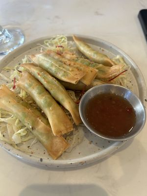 Edamame spring rolls - cute, unique, not a flavor sensation    at Origami - Napier in Napier