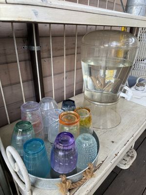 water station (random - but I thought the drinkware was cute)  at Garden Coffee in San Diego