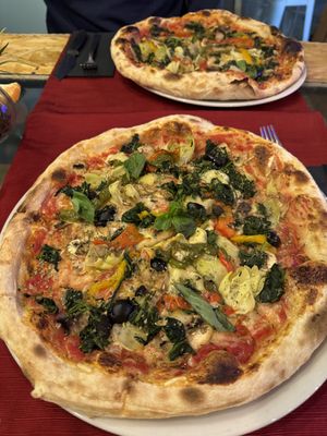 Pizza with vegan cheese   at Alegria Pizzeria Cafe in Ibiza