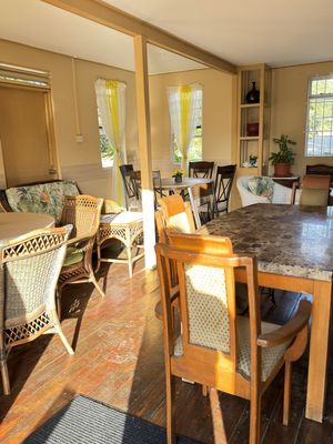 Indoor seating   at The Roti Den in Bridgetown