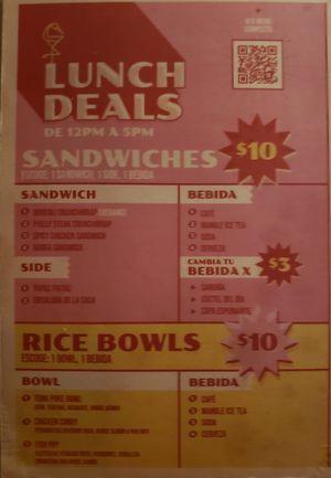 Lunch menu at Mangle in Panama City