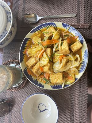 Tofu with pineapple   at An Tam Coc in Ninh Binh