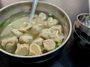 Dumplings in broth at Chinese Bao Buns in Tel Aviv