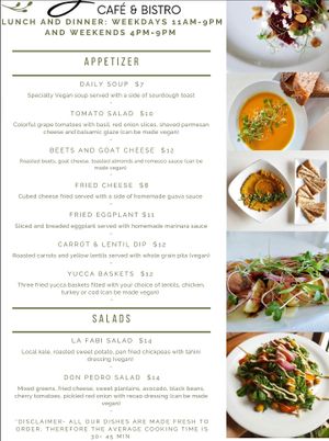 MENU Feb'23: Apps+Salads at St Germain Bistro and Cafe in San Juan