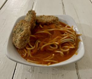 Eggplant marinara  at St Germain Bistro and Cafe in San Juan