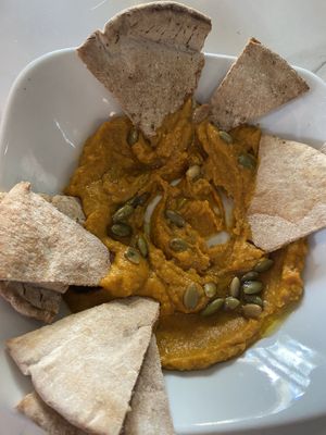 Carrot lentil dip  at St Germain Bistro and Cafe in San Juan