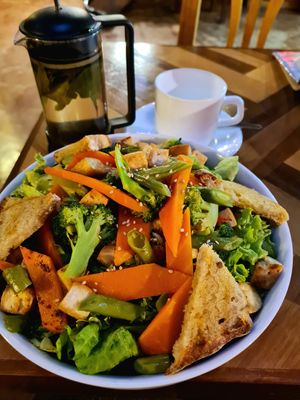 Sesame tofu salad at Cafe Andino in Huaraz