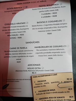 All vegan except 'Carne de panela' at Térreo CCMQ in Porto Alegre