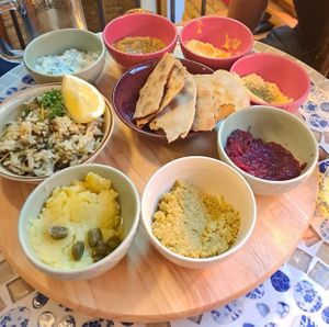 shared mezze platter at The Crazy Little Greek in Berlin