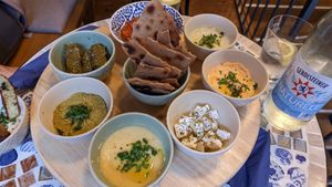 Various "dips" (is what they were called on the menu) at The Crazy Little Greek in Berlin