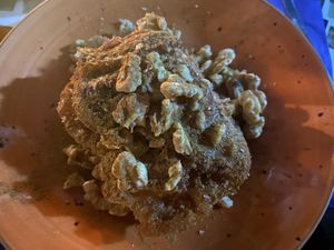 Greek flan with walnuts   at The Crazy Little Greek in Berlin