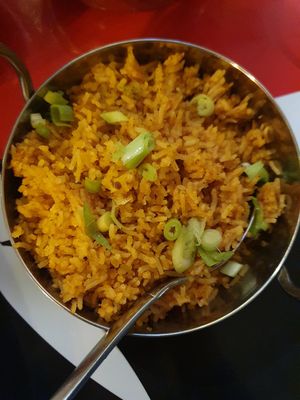 Jollof rice at Carib De L' Afrique in Hastings