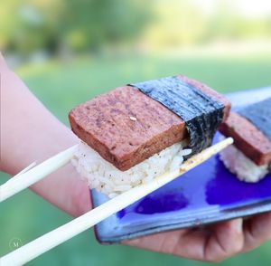 Vegan spam at Dystopian Food Truck in Columbus