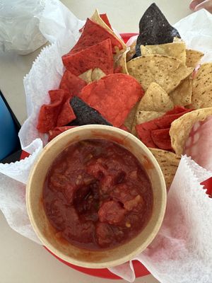 Chips and salsa   at Louie & Nacho's Beach Bar in St Croix