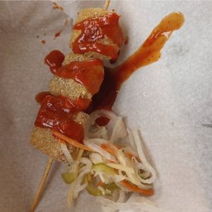 Tofu skewer at Boni: Filipino Street Food in Columbus