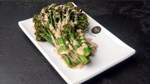 Creamy broccolini  at Silverlake Ramen in South Pasadena