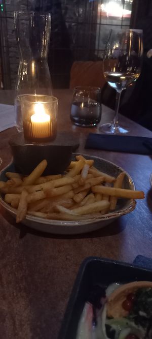 Pastry and fries at Stakeriet Mat og Vinhus in Alta