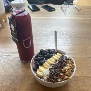 Bliss Bowl w/ High Vibes Juicee  at Unrefined Wellness Bar in Eugene