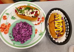 Crunchy dogs and Slaw at Sealevel City Vegan Diner in Wilmington