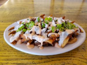 Chili cheese fries at Sealevel City Vegan Diner in Wilmington