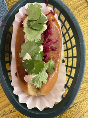 Buffalo crunchy dog!  at Sealevel City Vegan Diner in Wilmington