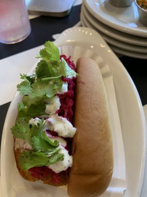 Buffalo crunch dog!  at Sealevel City Vegan Diner in Wilmington