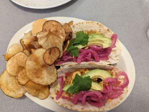 'shrimp' taco at Sealevel City Vegan Diner in Wilmington