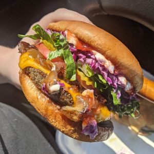 Lentil patty melt + slaw at Sealevel City Vegan Diner in Wilmington