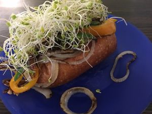 Vegan tempeh Philly sandwich at Sealevel City Vegan Diner in Wilmington