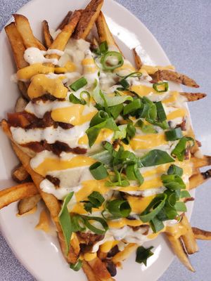 Chili Cheese Fries...  hand cut, you can tell at Sealevel City Vegan Diner in Wilmington