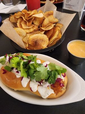 Award winning vegan hotdogs! at Sealevel City Vegan Diner in Wilmington