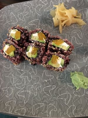 Butternut sqash sushi  at Sealevel City Vegan Diner in Wilmington
