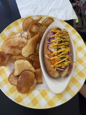 Crunchy dog  at Sealevel City Vegan Diner in Wilmington
