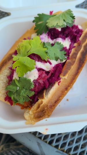 Crunchy Buffalo hot dog at Sealevel City Vegan Diner in Wilmington