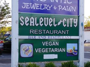 Sign at Sealevel City Vegan Diner in Wilmington