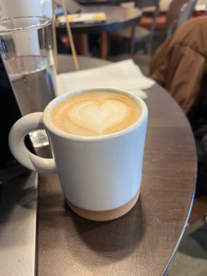 vanilla latte with oat milk at Factory Coffee - Downtown in Kalamazoo