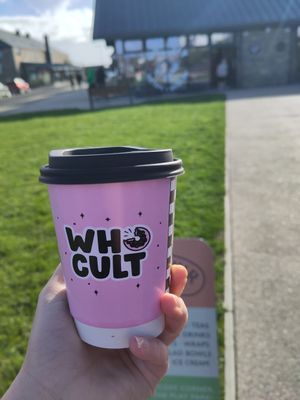 Pumpkin Chai outside the venue at Whocult Coffee + Donuts in Porthcawl